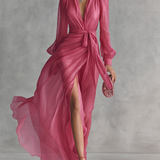 Beatrice | Abito Lungo Chiffon V-Neck