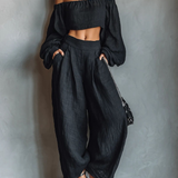 Tess™ | Set con spalle scoperte e pantaloni ampi