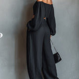 Tess™ | Set con spalle scoperte e pantaloni ampi