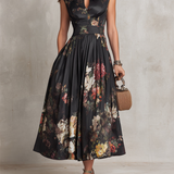 Patricia | Abito Midi Satin Nero