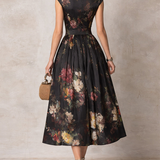 Patricia | Abito Midi Satin Nero