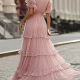 Zoe | Abito Maxi Rosa Chiaro