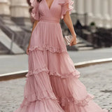 Zoe | Abito Maxi Rosa Chiaro