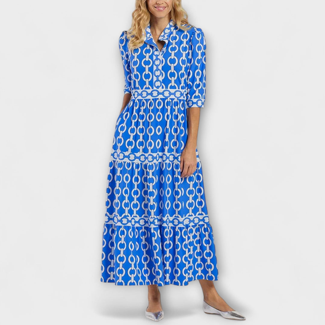 JULIANA | ABITO MIDI CON MOTIVO CATENA