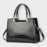 Erain - Borsa lucida in pelle di coccodrillo