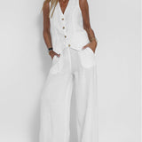 Aira - Completo Gilet Bottonato & Pantalone Largo