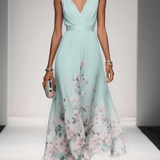 Rosa | Abito Maxi Chiffon Blu