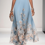 Rosa | Abito Maxi Chiffon Blu