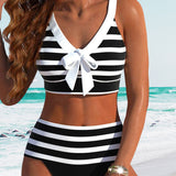 Martina | Bikini Righe Vita Alta