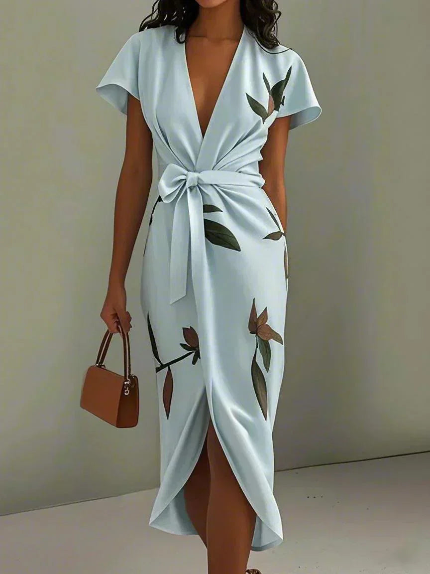 Amelia | Abito a portafoglio floreale elegante