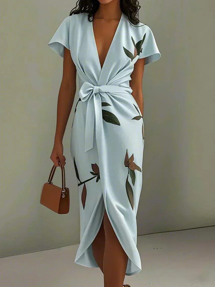 Amelia | Abito a portafoglio floreale elegante