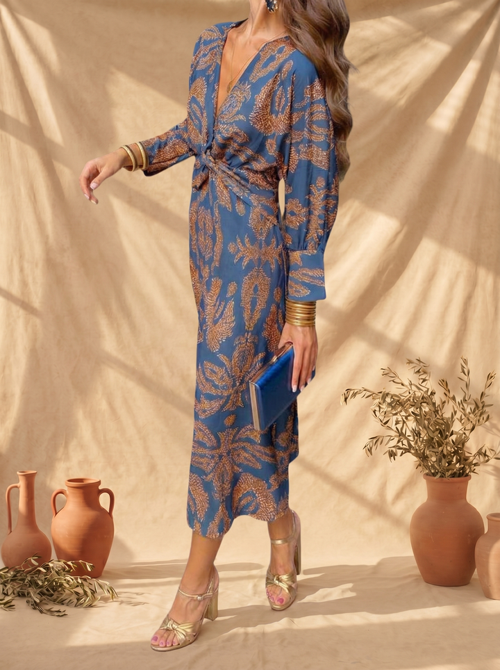 Celeste | Abito Midi Eleganza Floreale