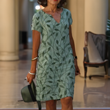 Noelle™ | Vestito con Design a Foglia