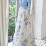 Celeste | Maxi Abito Floreale