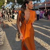 Valentina | Midi Abito Scollo Profondo