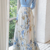 Celeste | Maxi Abito Floreale