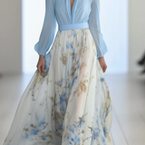 Celeste | Maxi Abito Floreale